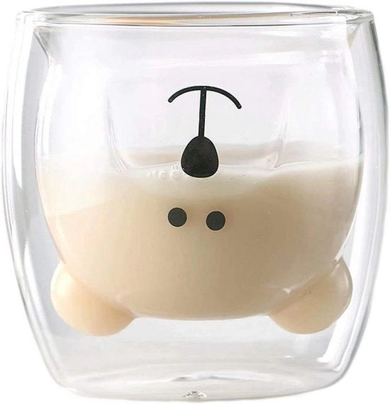 Tazze per Caffè con Doppia Parete Isolante, Regalo per Compleanni (bianco)