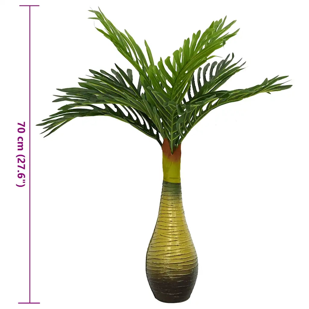 Pianta di Palma Artificiale 9 Foglie 70 cm Verde 4103583