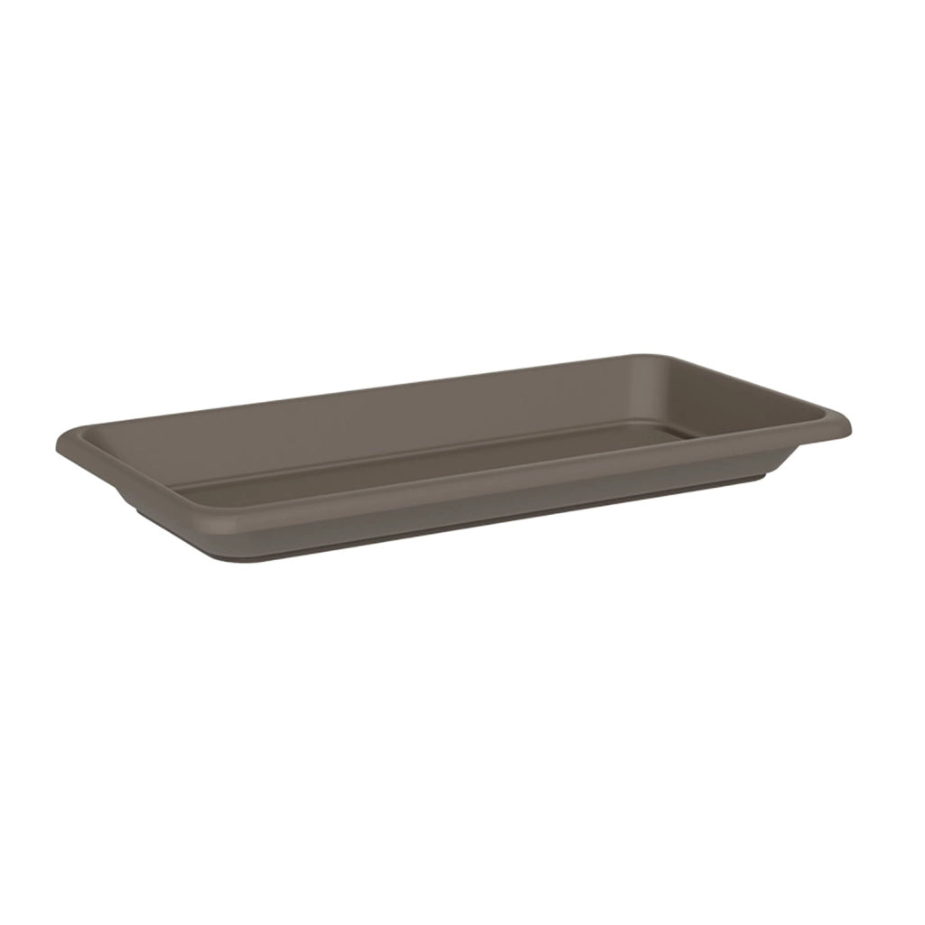 Sottovaso Rettangolare per Vaso a Cassetton Terae Tikal Saucer Sand 50x28 cm in Plastica Sabbia