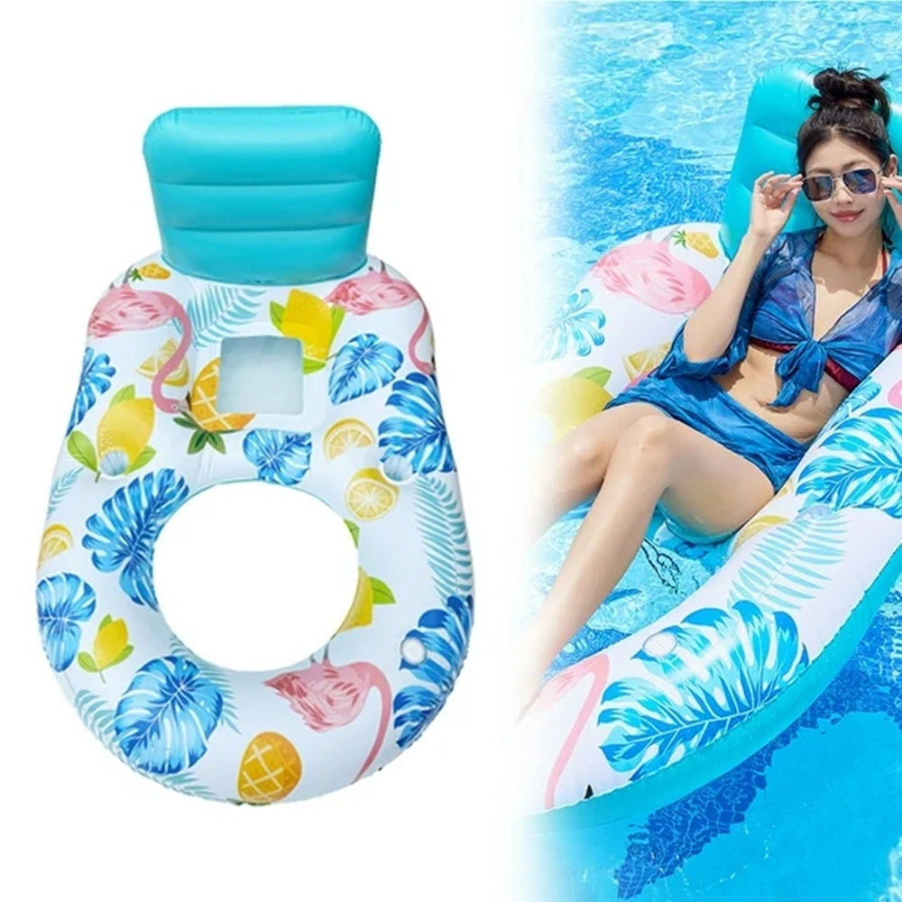 Trade Shop - Poltrona Lounge Gonfiabile Galleggiante Con Portabicchieri Piscina 170x110cm 628534 -