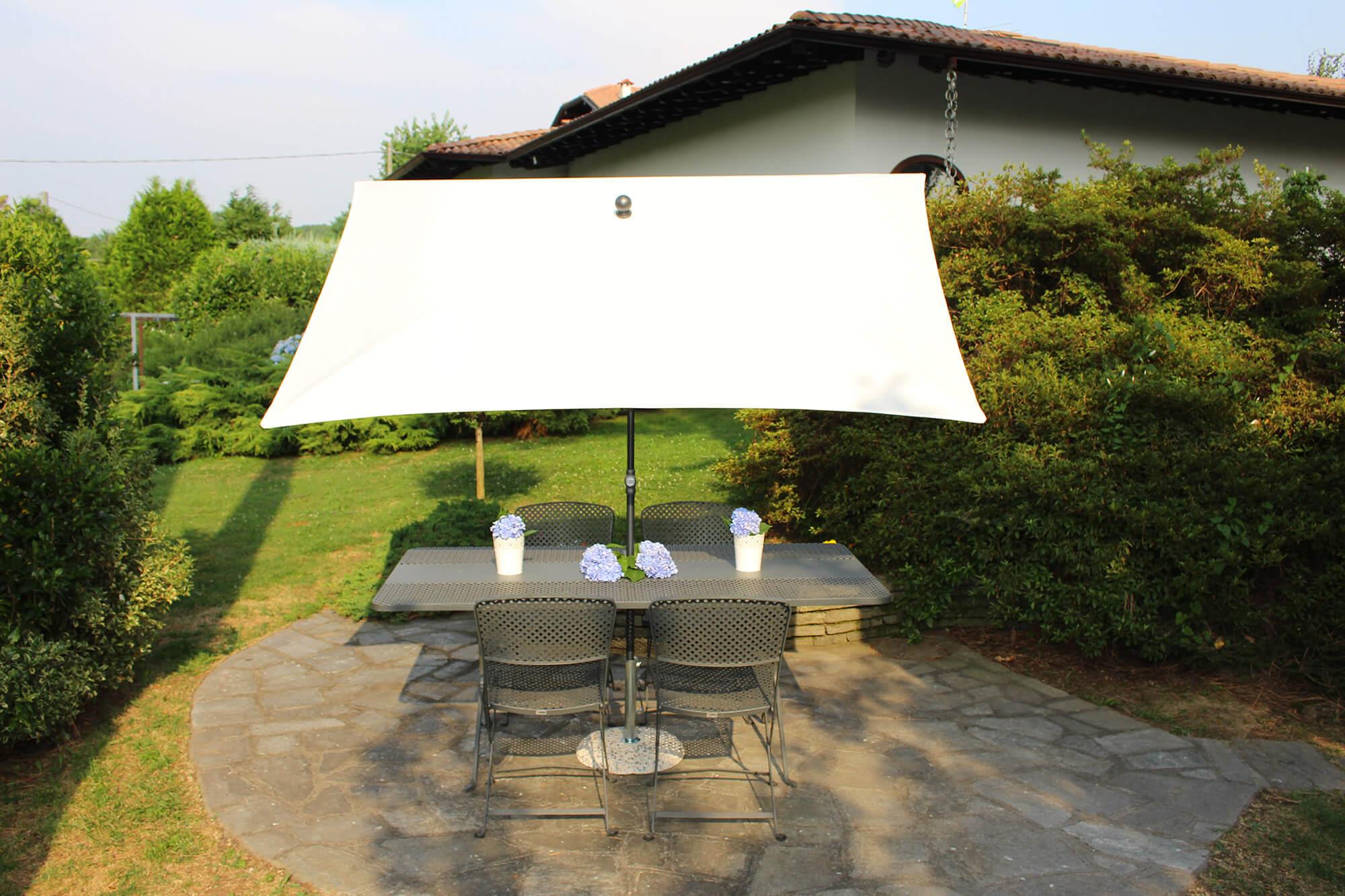 Ombrellone da Giardino 2,4x1,5 m Palo Ø27 mm in Acciaio Maffei Kronos Ecrù