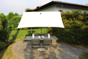 Ombrellone da Giardino 2,4x1,5 m Palo Ø27 mm in Acciaio Maffei Kronos Ecrù