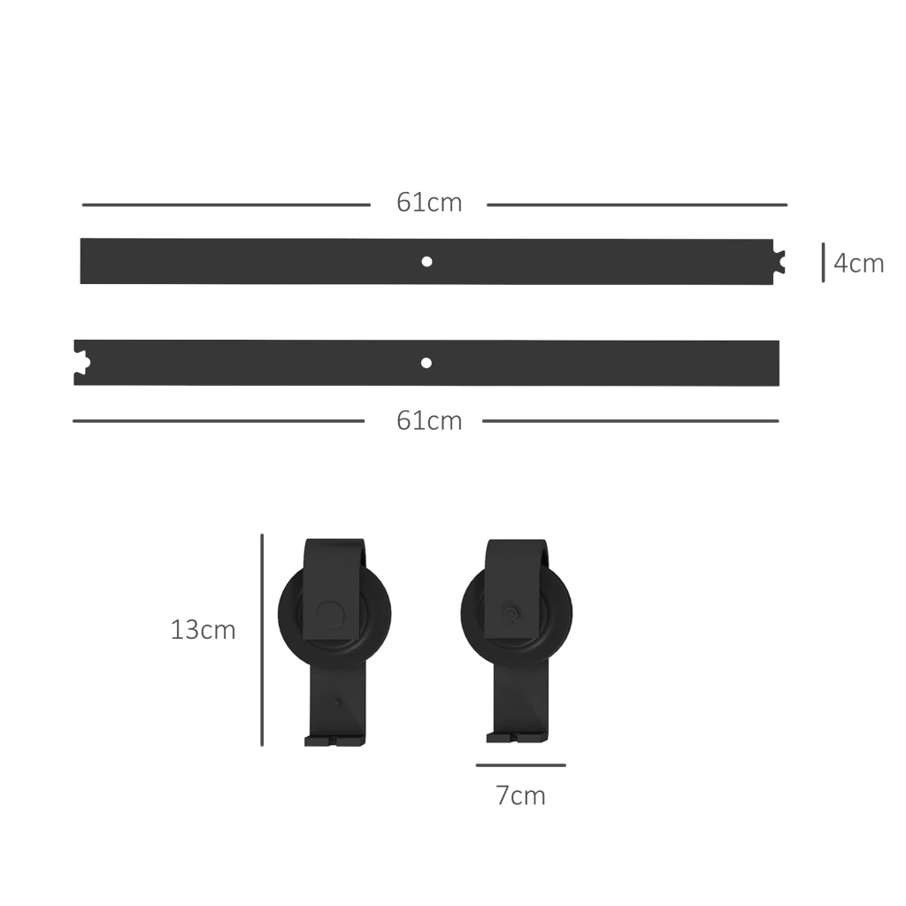 Kit Porta Scorrevole a Pannello Pieghevole per 2 Ante ¨C Zephmum ¨C Nero 122 cm