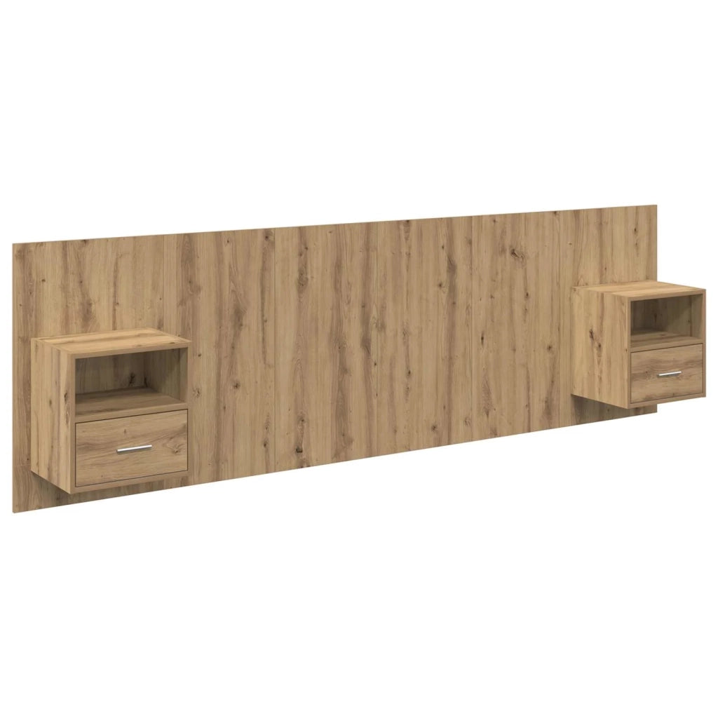 Testata con Comodino 3 pcs Rovere artigianale Legno multistrato 3415902