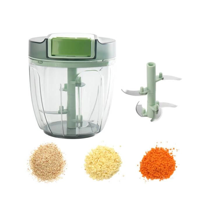 Tritatutto manuale da cucina con cordino, 5 lame acciaio inox 420, capacità 900ml, lavabile lavastoviglie - SOGO