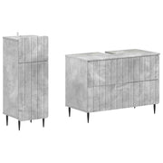 Set di Armadi da Bagno da 2 Pezzi ZWOLLE Grigio Cemento 3417678