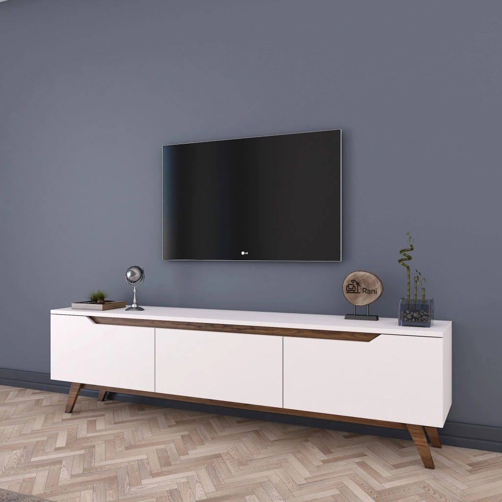Porta TV in legno "Digi" - 180 x 35 x 48 cm - Marrone