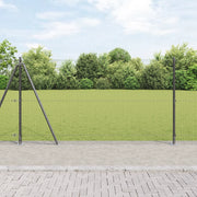 Recinzione in Rete Saldato con 13 Post Flangiati Grigi 1.2x50 m Acciaio