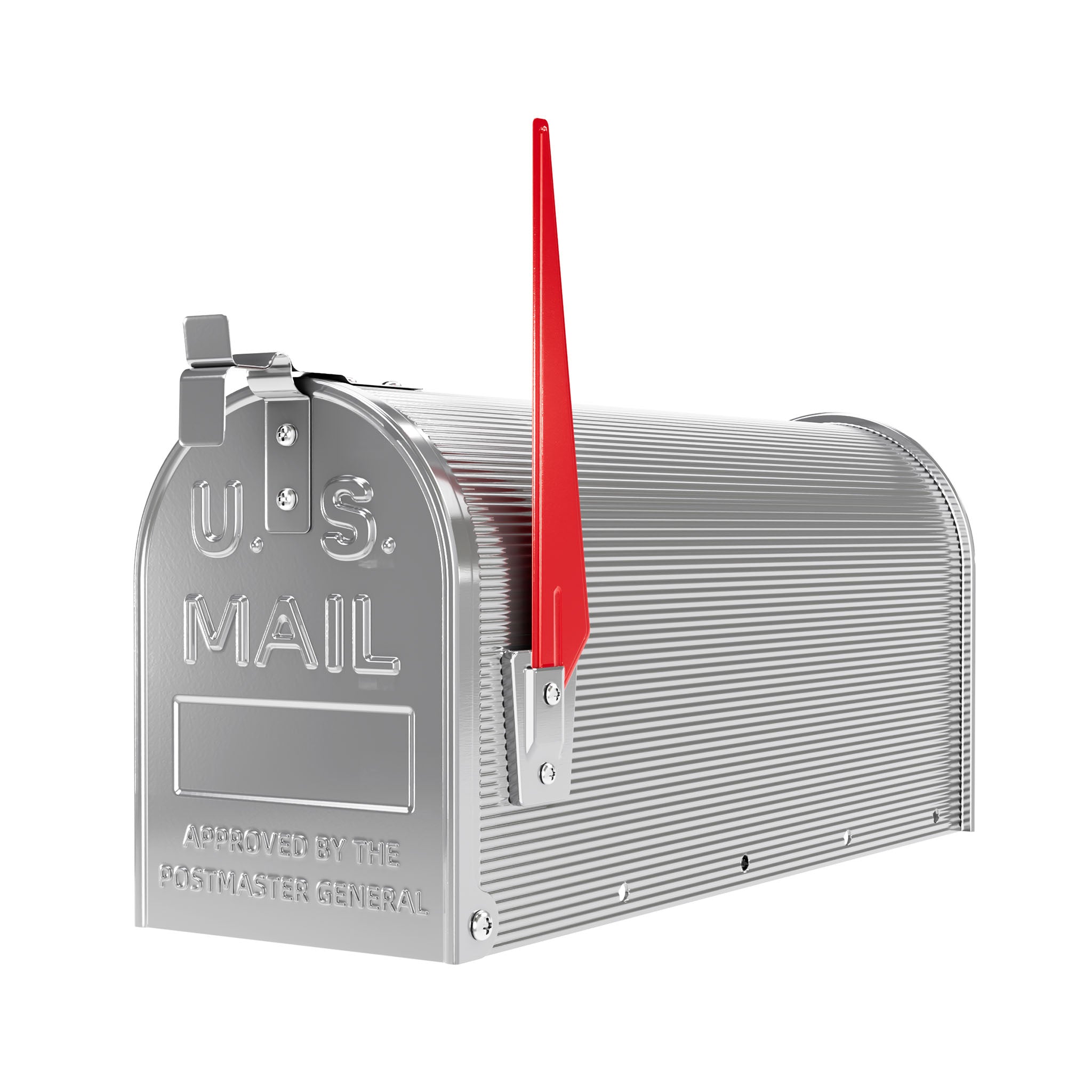 Cassetta postale americana in acciaio zincato grigio con materiale di montaggio