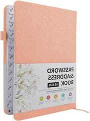 Libretto dei Password con Tabelle Alfabetiche - Agenda degli Indirizzi B6 con Registro A-Z - Quaderno dei Password - Spazio per 480 Password - Gomma per Pennarelli - Diverse Parole Chiave - 13 x 19 cm