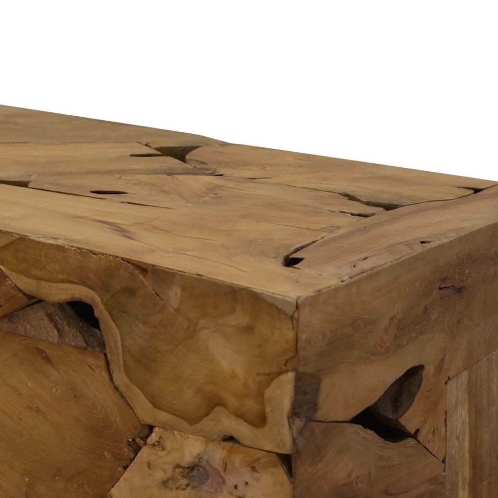 Tavolino da salotto | Tavolino da caff¨¨ | Tavolino da Soggiorno in Autentico Legno di Teak 90x50x30cm Marrone