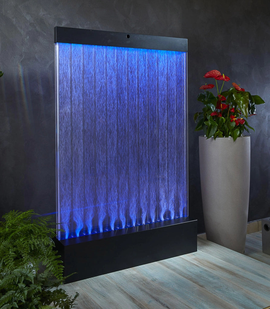 Muro d’Acqua con Bolle Verticali 100x160 cm in Plexiglas con LED Perlage Corallo Medio