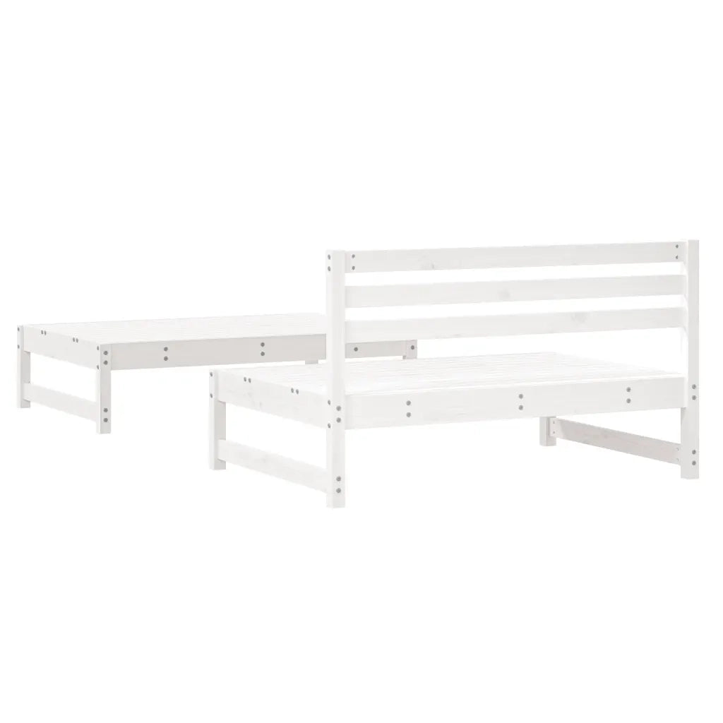 Salotto da Giardino-Set Salotto da Giardino 2 pz Bianco in Legno Massello di Pino