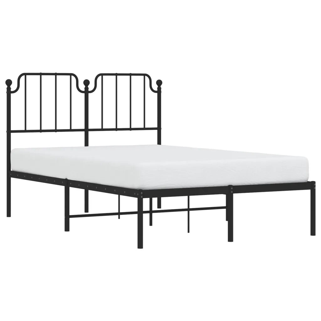 Giroletto con Testiera-Struttura Letto con testiera in Metallo Nero 120x200 cm 137525