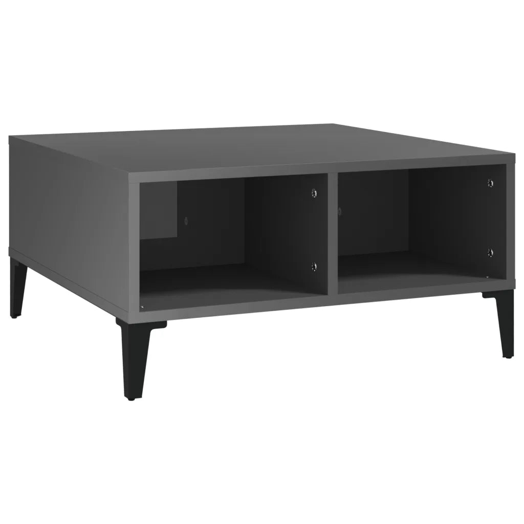 Tavolino da Salotto Grigio Lucido 60x60x30 cm Legno Multistrato 805994