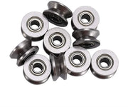 Set a 10 pezzi di acciaio di carbonio U-groef per rullo per sistema di movimento lineare - Ideale per finestra - Rullo con diametro esterno di 0,51 pollici
