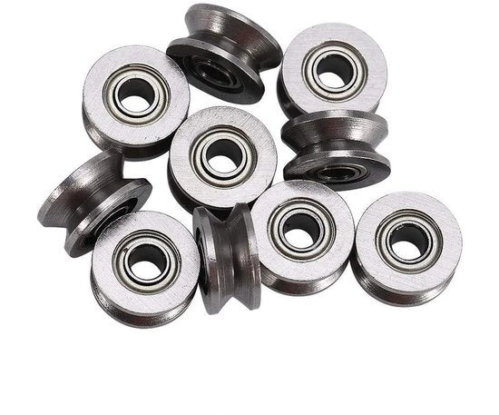 Set a 10 pezzi di acciaio di carbonio U-groef per rullo per sistema di movimento lineare - Ideale per finestra - Rullo con diametro esterno di 0,51 pollici