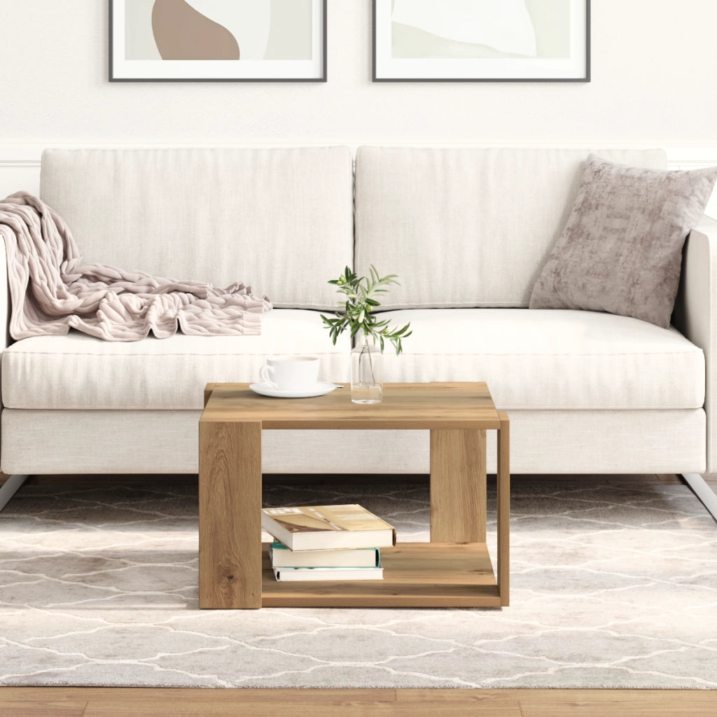 Tavolino da caffÃ¨ Rovere artigianale 51,5x51,5x30 cm Legno massello