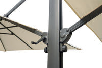 Ombrellone da Giardino Doppio 3x3m + 3x3m Telo in Polietilene Ecrù