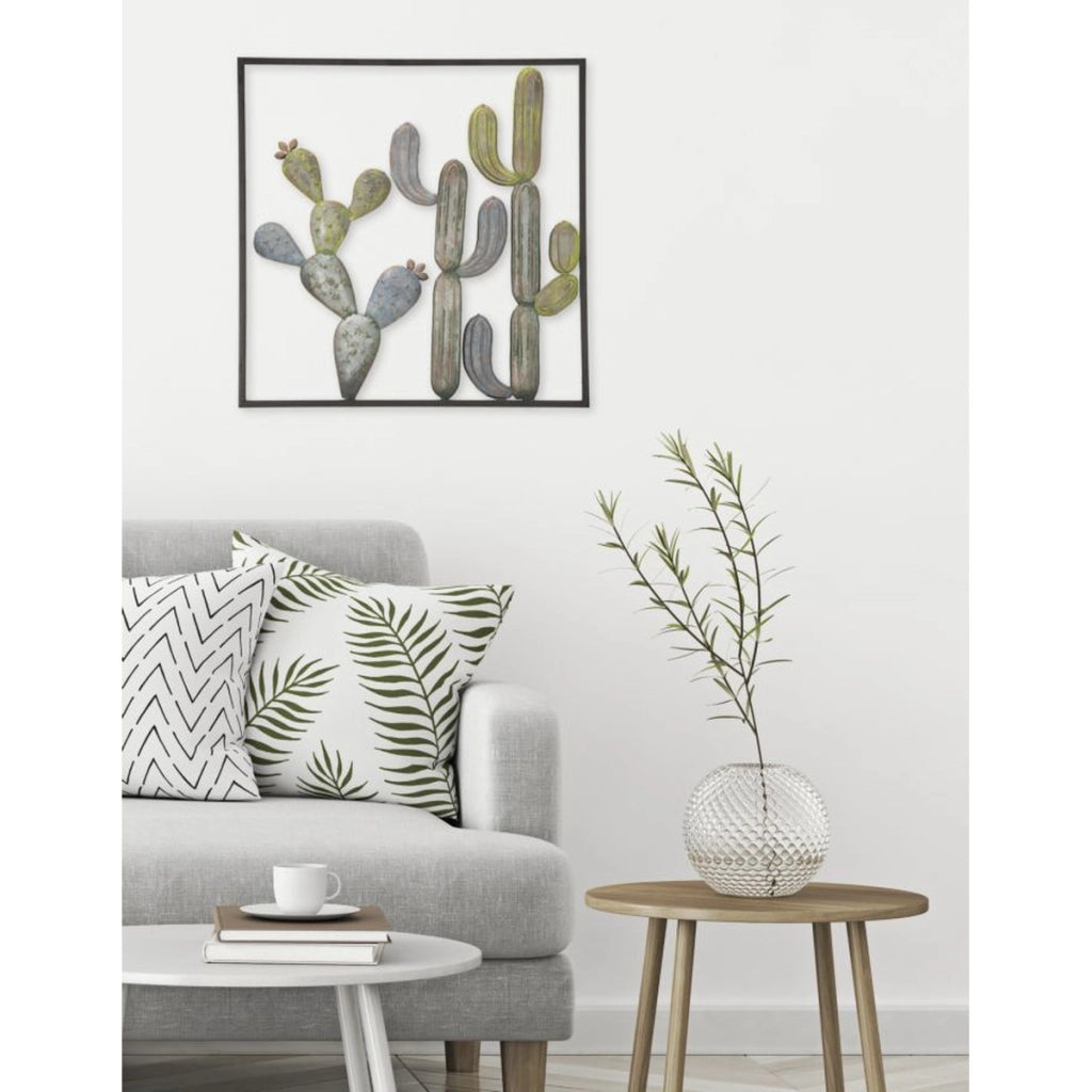 Decorazione in Metallo 3D Cactus 4, Verde, Metallo, 50x1,3x50 cm