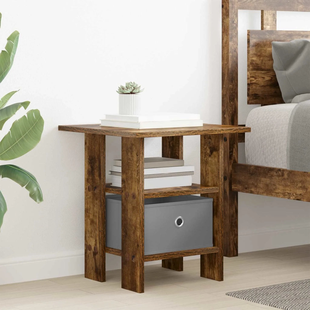 Set di 2 Comodini | Armadio da Notte | Mobiletto da notte Rovere fum¨¦ 41 x 40 x 45 cm Legno multistrato
