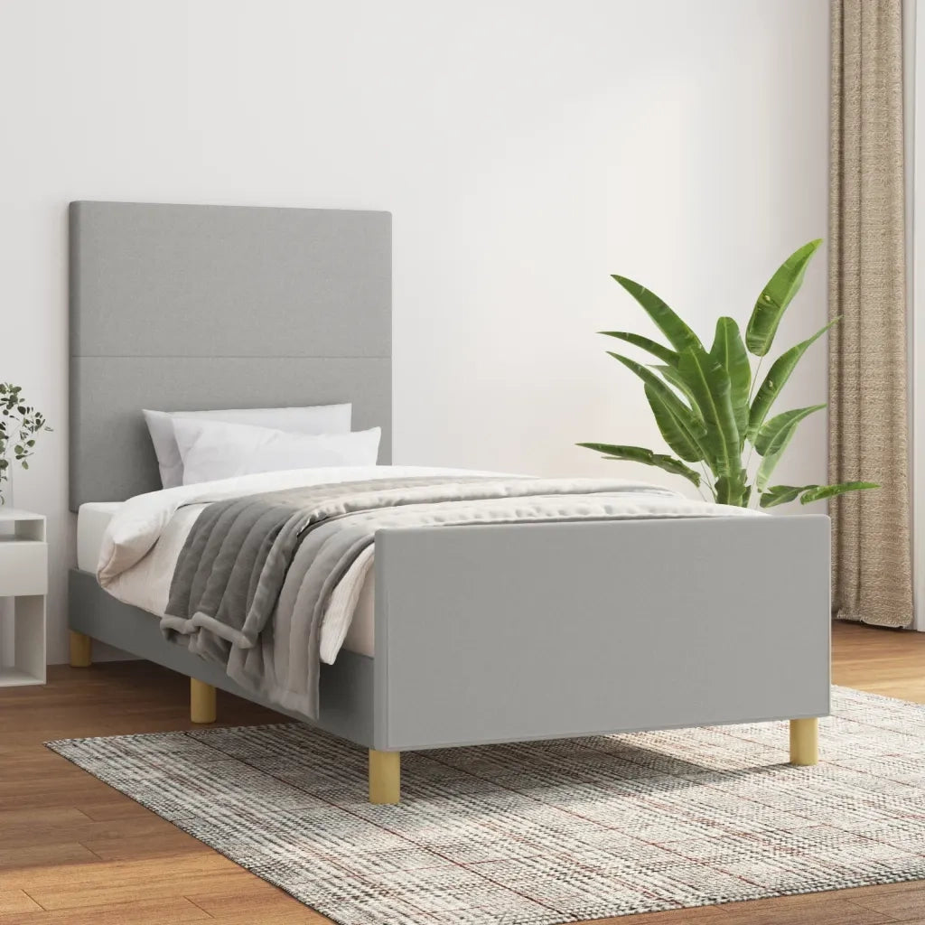 Giroletto senza Materasso Grigio Chiaro 90x190 cm Tessuto 3124855