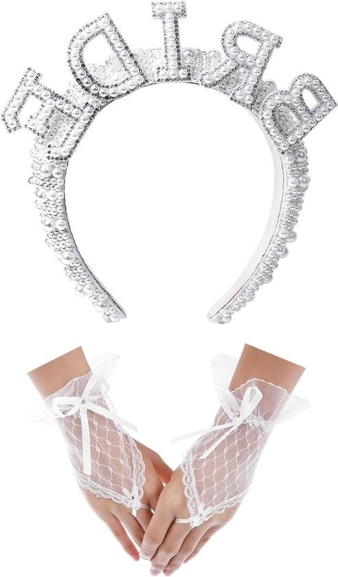 Collezione di accessori da sposa con perle e diamanti - Manopole con decorazioni - Fascia per capelli con perle - Accessori per capelli per la sposa