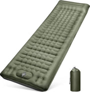 Matras opblaasbaar, 12 cm, ultralicht, waterdicht, luchtmatras, outdoor, anti-ripstop, con pompa a pedale e cuscino