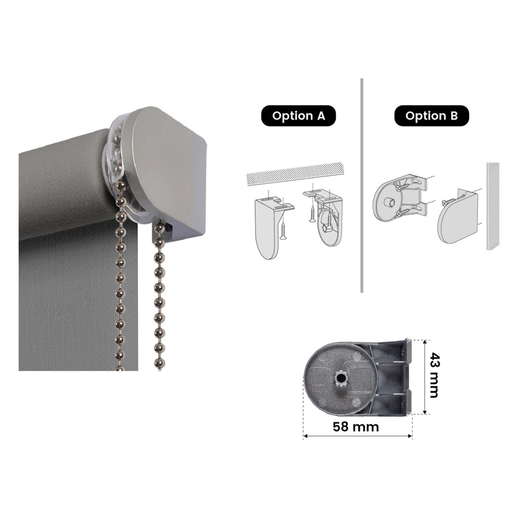 Tenda a rullo traslucida Premium con finitura metallizzata Grigio scuro 45x180 cm