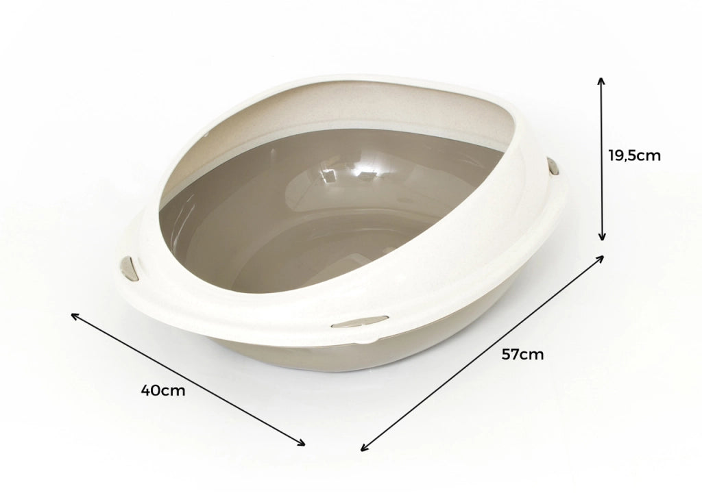 Lettiera Toilette Per Gatti Ovale 57x40x19cm Modello 700089 Colore Beige
