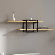 Olivadi, Mensola 2 Ripiani, 120x18x30h cm Marrone Rovere Chiaro