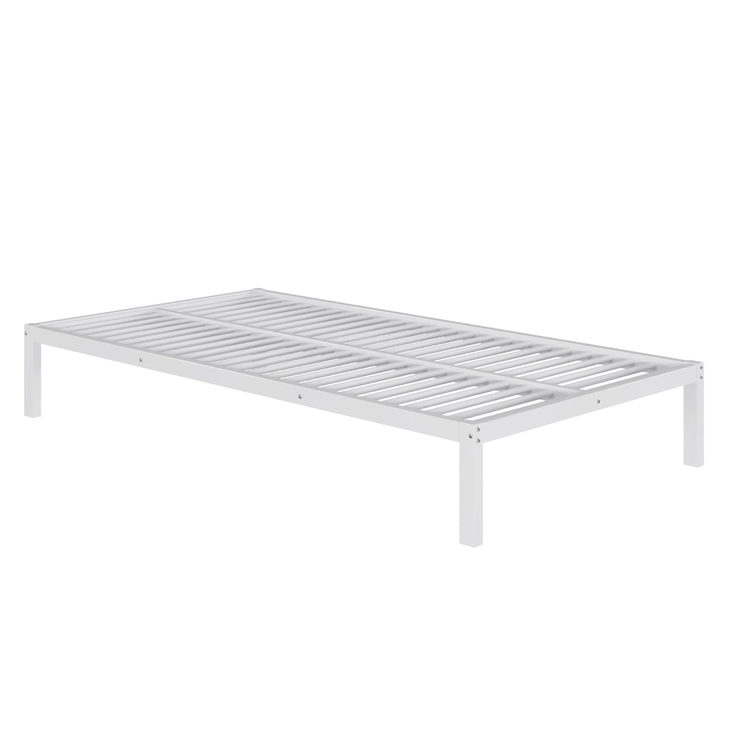 Letto a soppalco 90x200 cm con scrivania; ripiani e vano guardaroba; bianco in MDF e metallo