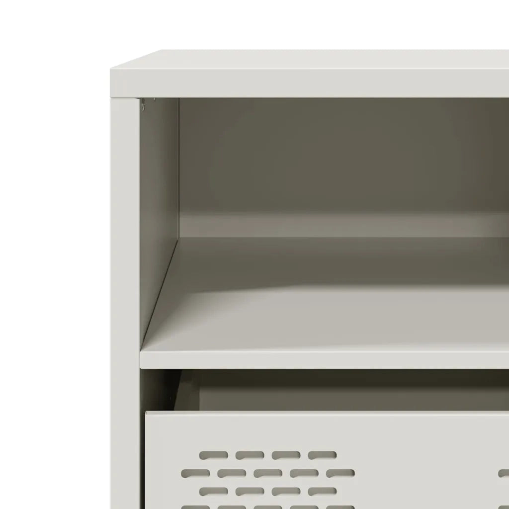 Mobile TV | Armadietto TV | Mobile Porta TV Bianco 101,5x39x43,5 cm in Acciaio Laminato a Freddo