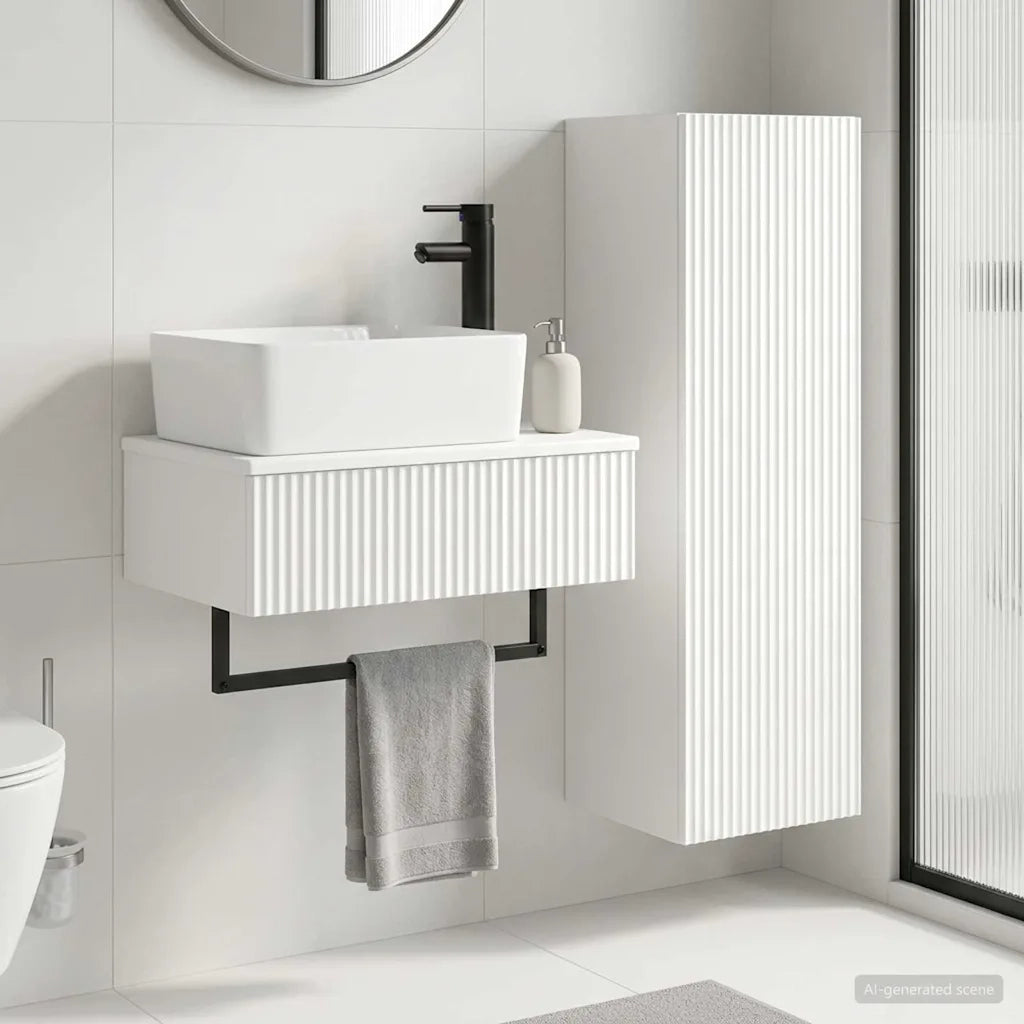 Set di mobili per il bagno 2 pz Bianco Lucido 3406107