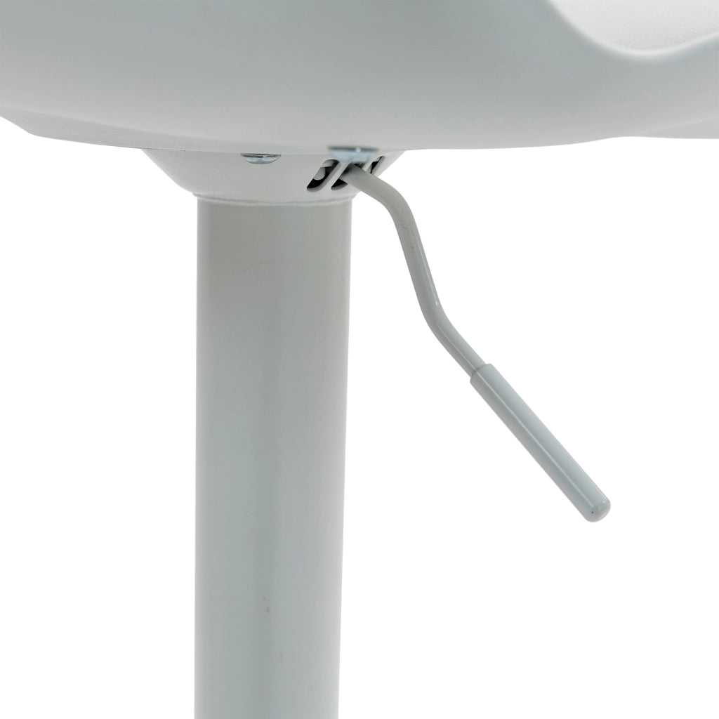 Sgabello da bar girevole con schienale ergonomico e altezza regolabile, struttura in metallo per cucina, bianco