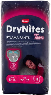 HUGGIES DRYNITES MUTANDINE GIRL TAGLIA L 8-13  ANNI 38-48 KG 9 PEZZI