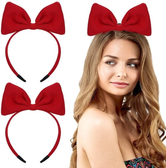 Set di 2 Bande per Capelli con Motivo a Strisce - Vintage - Rood - Accessori per Capelli per Festa/Cosplay - Tela di Alta Qualità