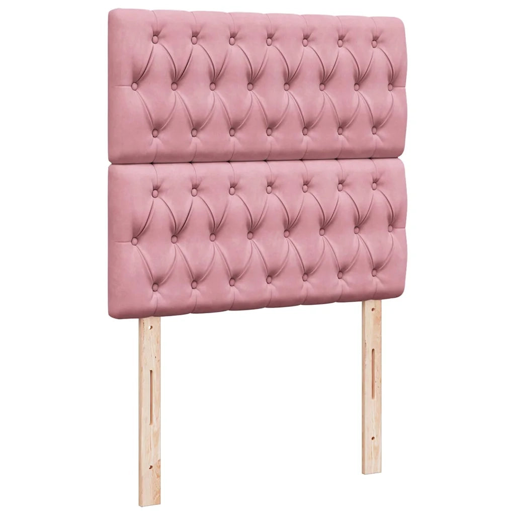 Giroletto a Molle con Materasso Rosa 80x200 cm in Velluto
