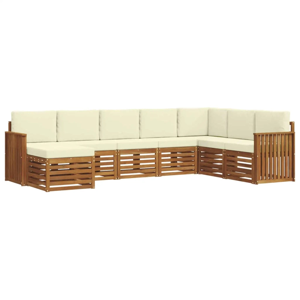 Set divano sezionale con cuscino 8 pcs Naturale e Crema 3375285