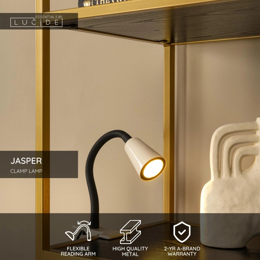 Lampada da scrivania a clip JASPER GU10 crema Lucide