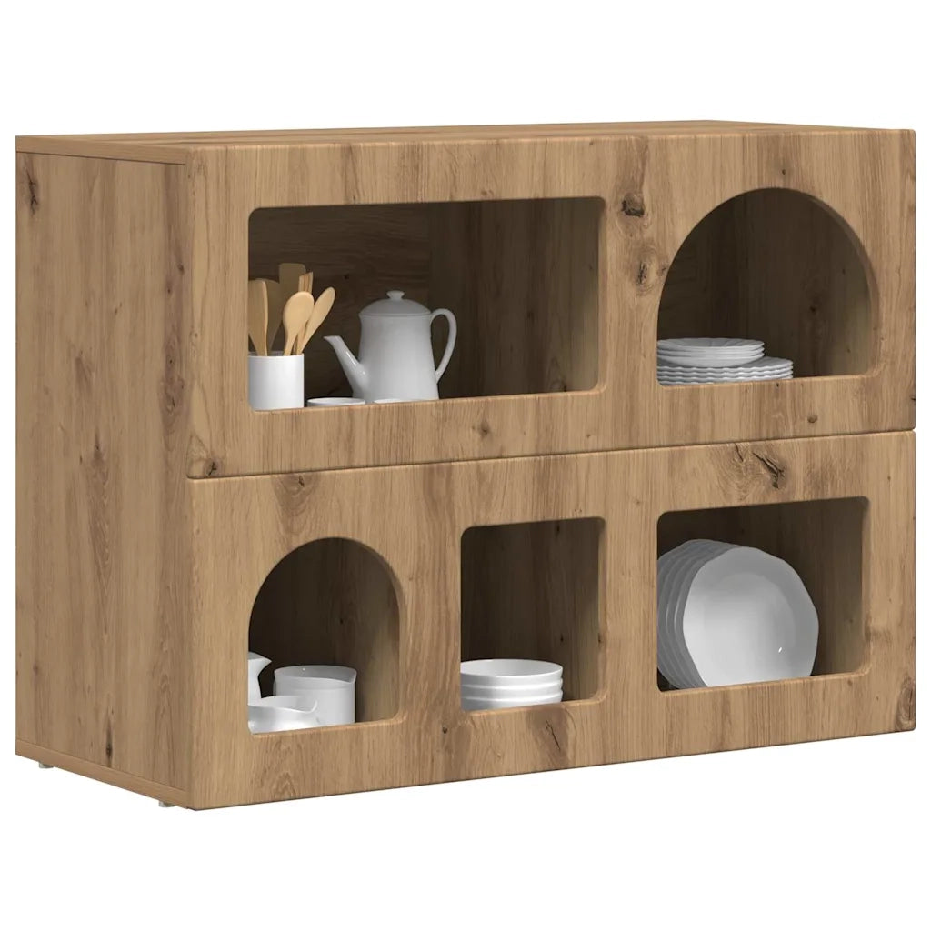 Credenza-Buffet-Armadio da cucina Rovere artigianale 80.5 x 35 x 59 cm Legno multistrato