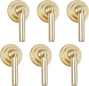 Set di 6 maniglie per finestre e porte in acciaio inox con finitura satinata, maniglie massicce con borchie in acciaio inox, per applicazioni su finestre, porte e cassetti.