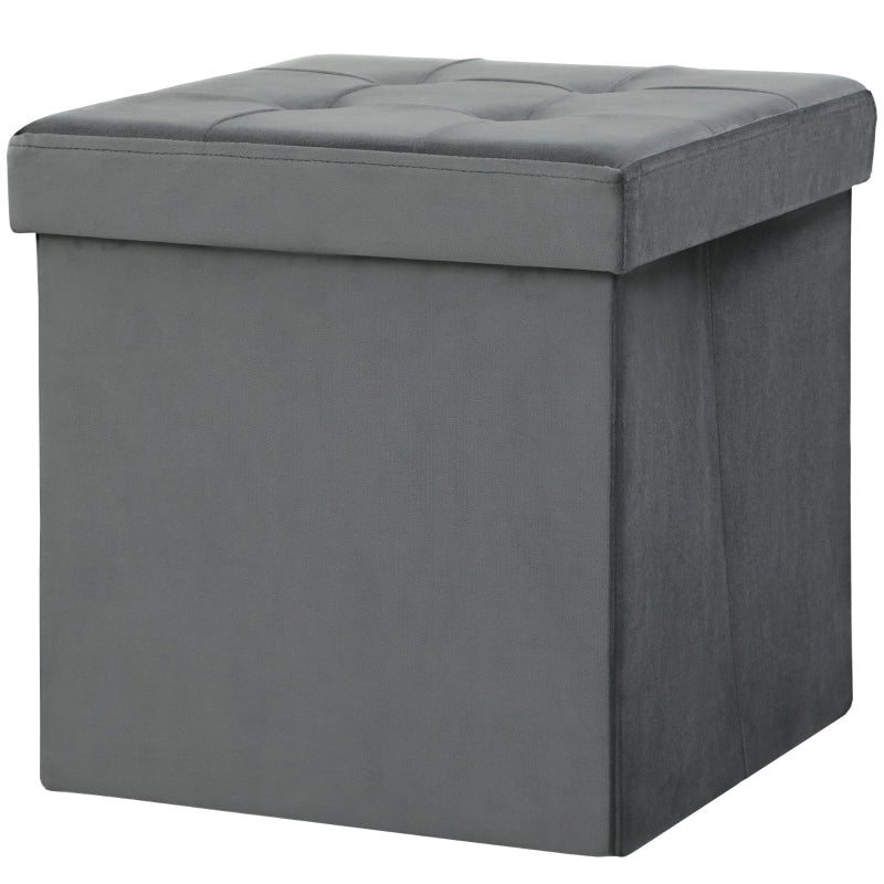 POUF Contenitore Pieghevole 38x38x38 cm Grigio in poliestere