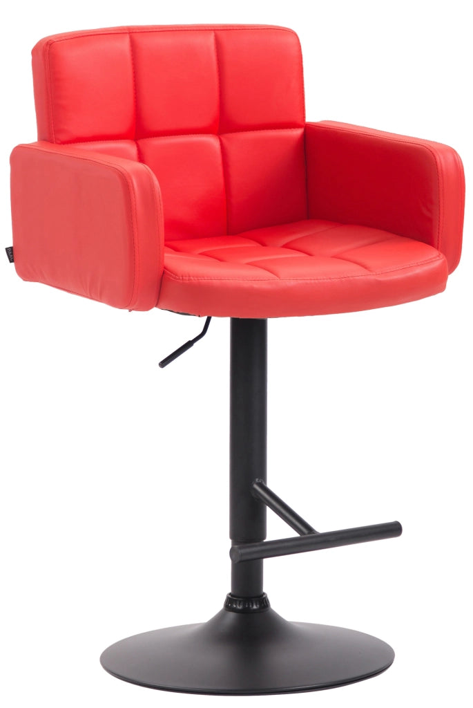 Sgabello Los Angeles in similpelle rosso,nero