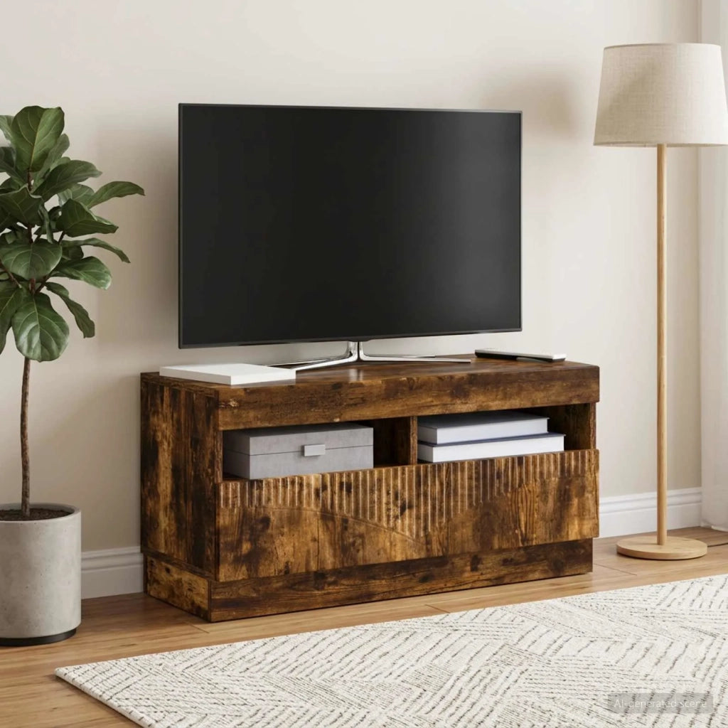 Mobile TV LED Rovere Fumo Legno ingegnerizzato 897440