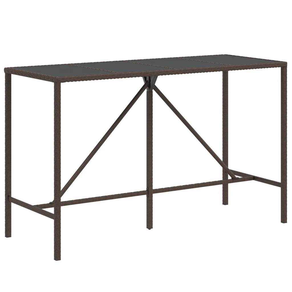 Set Bar da Giardino 7 pz con Cuscini in Polyrattan Marrone 3200649