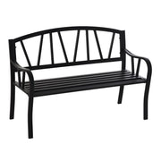PANCHINA DA GIARDINO 2 POSTI  IN METALLO 128 X 56  X 86 CM NERO
