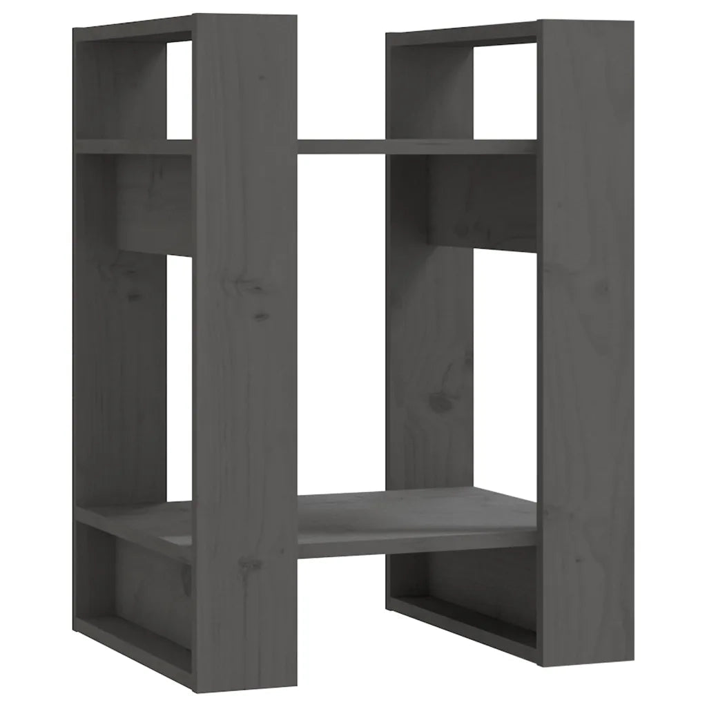 Libreria/Divisorio Grigio 41x35x57 cm in Legno Massello di Pino 813856