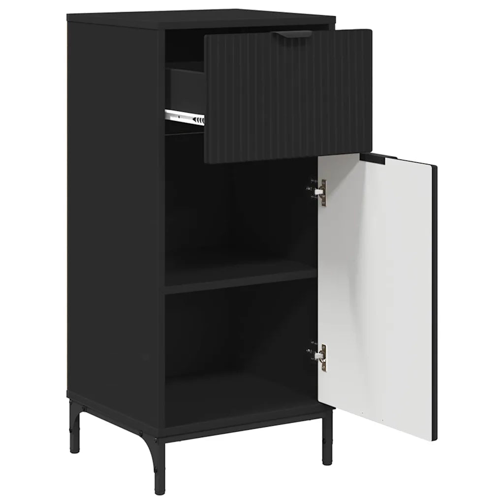 Mobile da Bagno con cassetto con porta Nero 39,5 x 36 x 88 cm 883395