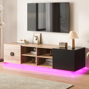 Mobile TV in Legno ¨C MINIMAL ¨C Nero, con Cassetto e Ante, Soggiorno